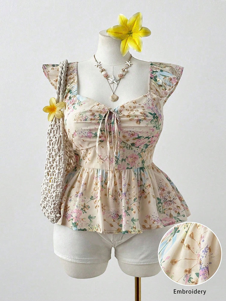 Embroidery Vest - Novo Top de Corset Curto com