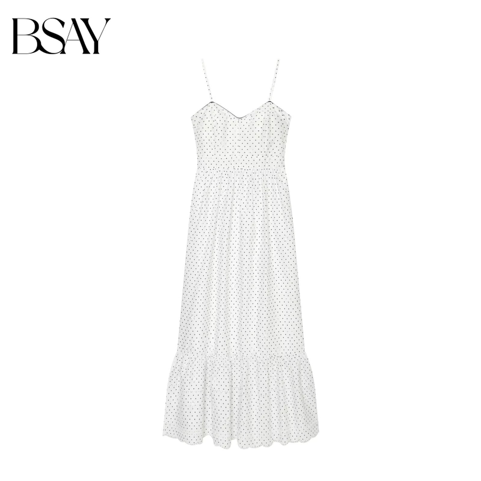 Embroidery Eyelet - Vestido Midi Feminino BSAY Branco com