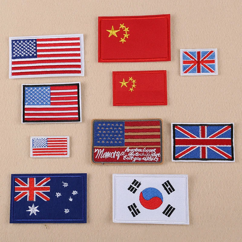Embroidery In Australia - Patches bordados com bandeira dos EUA,