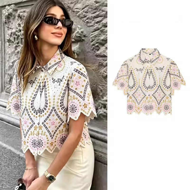 Embroidery Eyelet - Camisa Feminina PRINTKAOIR com Bordado Vazado