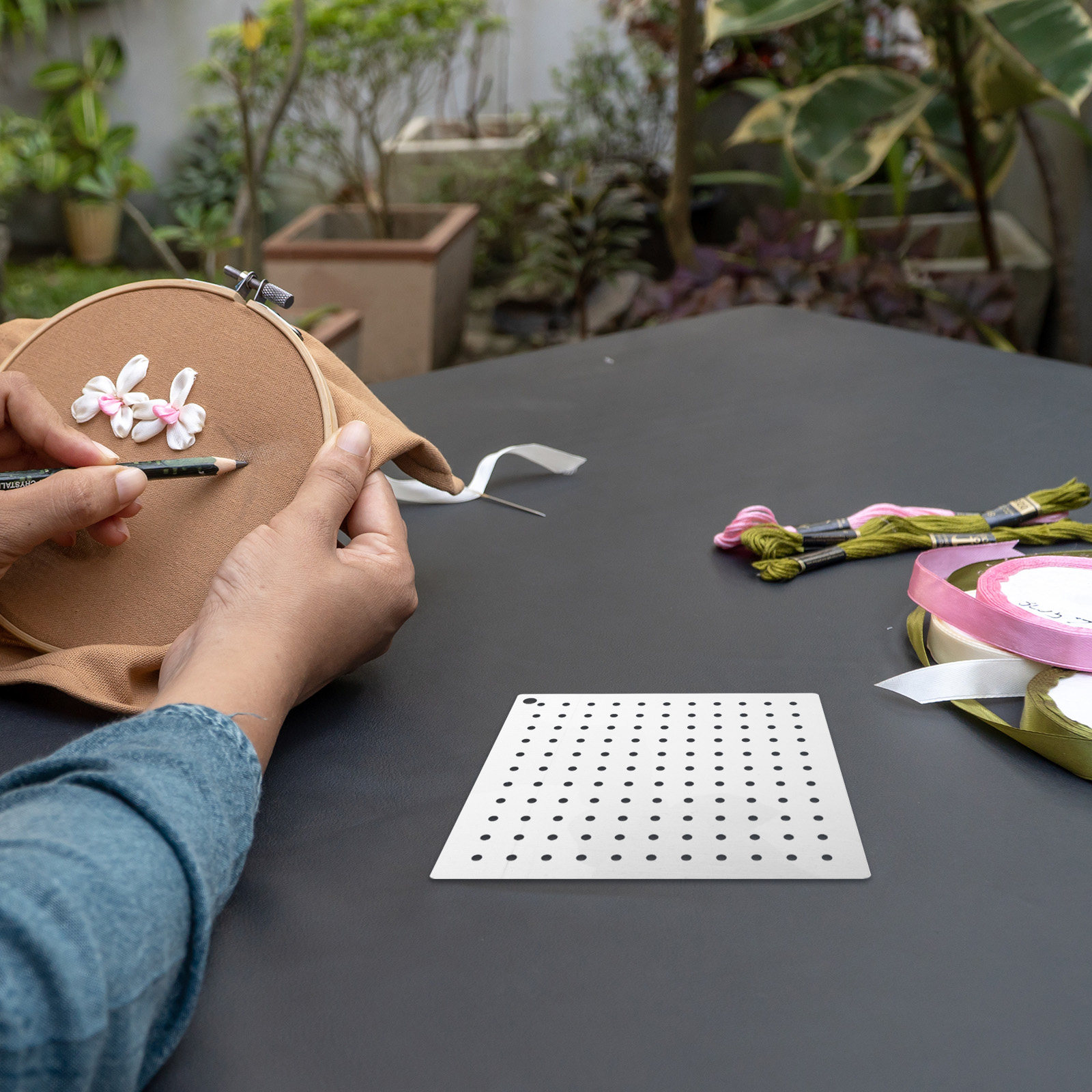 Embroidery Pattern - Conjunto de 4 Moldes de Acrílico