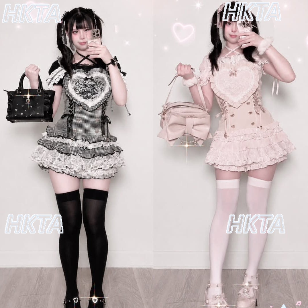 Embroidery Love - Vestido Lolita Feminino Japonês de Produção