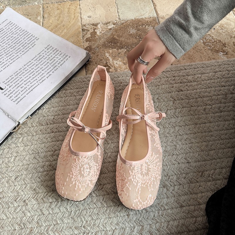 Sapatos planos de balé suave f - Embroidery Canvas avaliação e preço