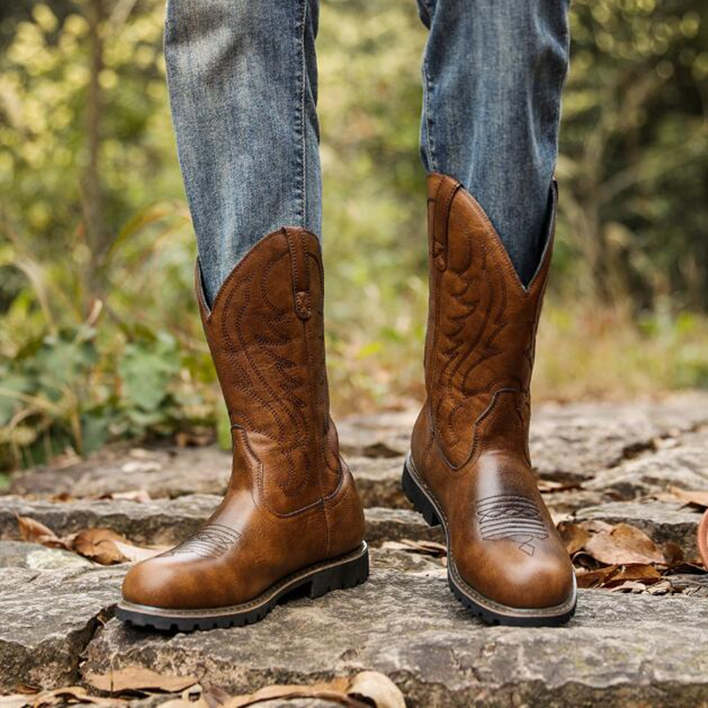 Botas de cowboy masculinas gót - Embroidery Canvas avaliação e preço