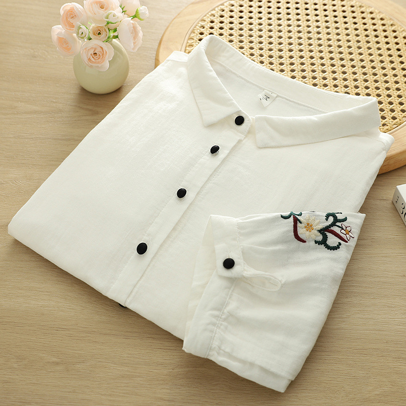 Nova Camisa Feminina de Verão  - Embroidery Love avaliação e preço
