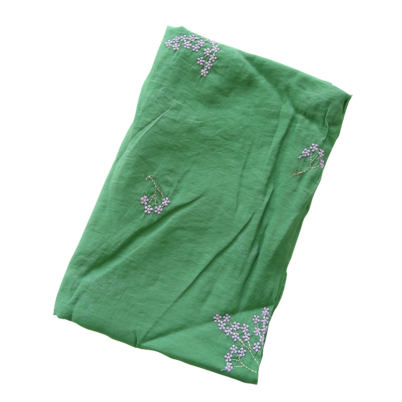 Tecido bordado de seda verde e - Embroidery Canvas avaliação e preço