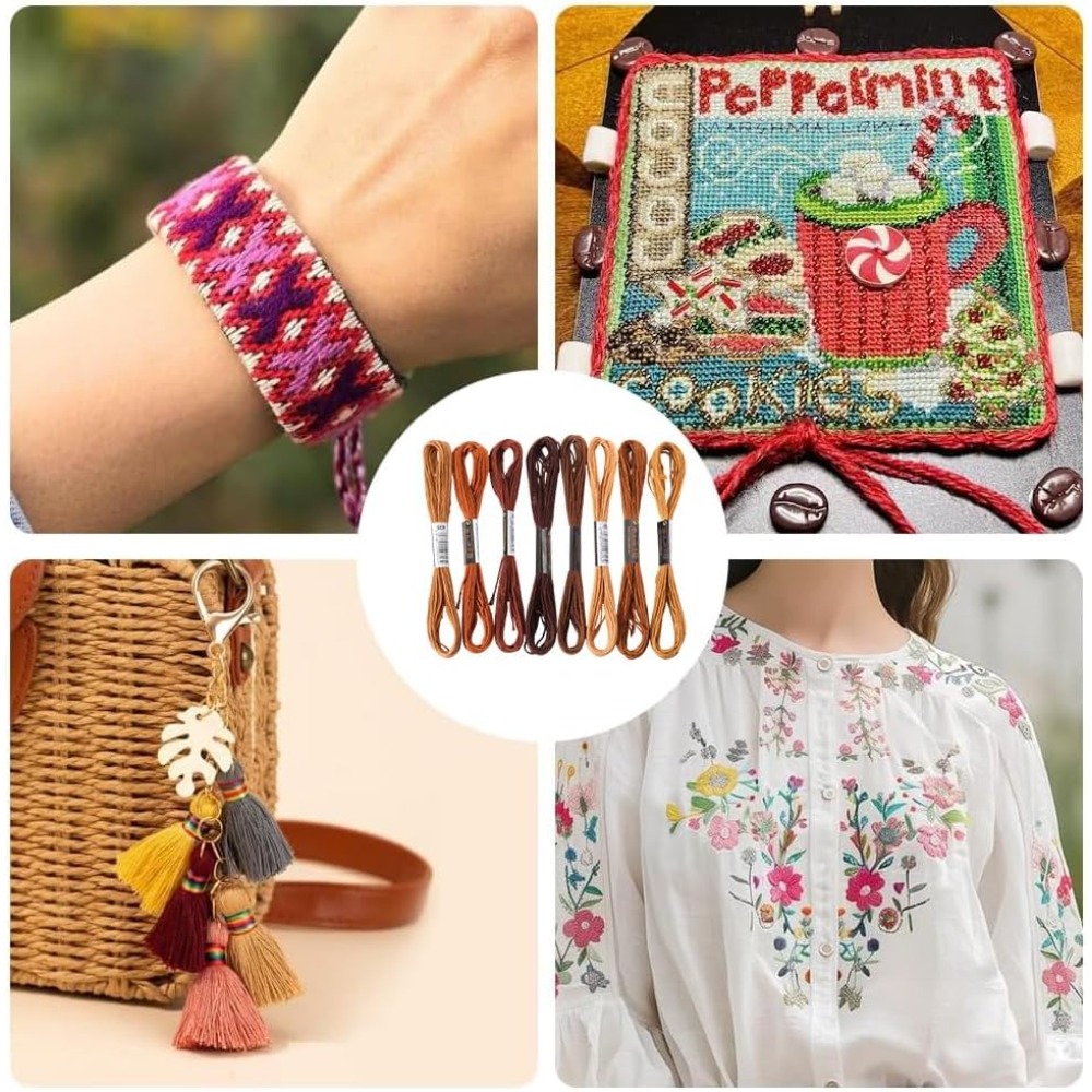 8 Meadas de Linha de Bordar Ma - Embroidery Stitch avaliação e preço