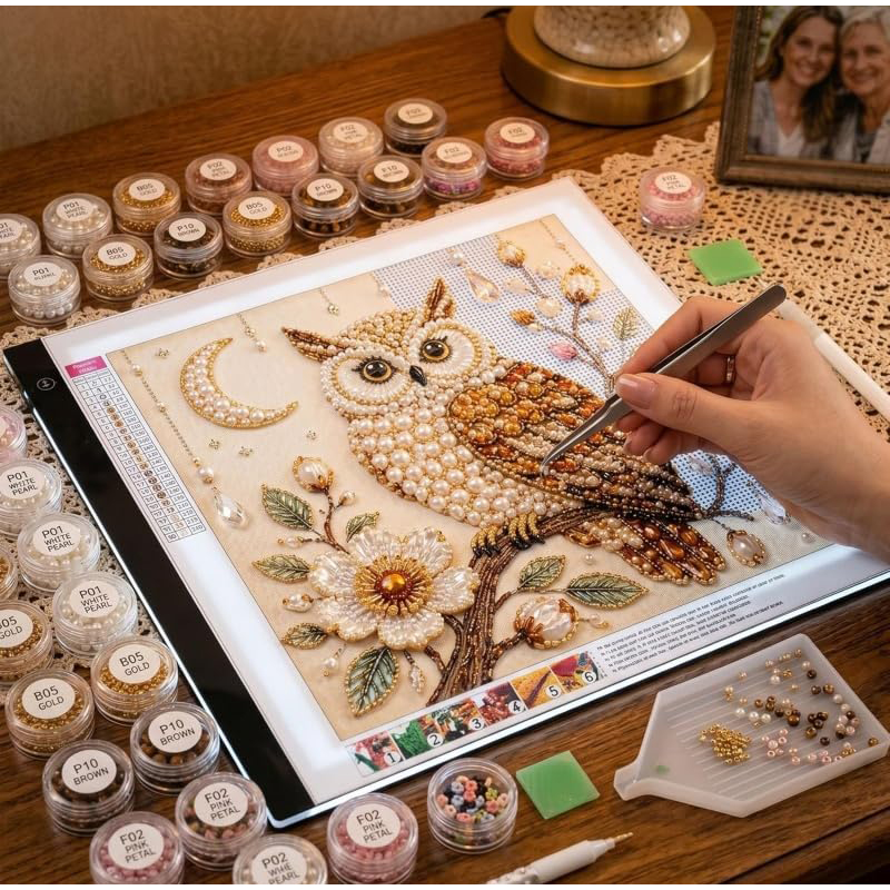 Kit de Arte com Pérolas e Cont - Embroidery Kit Set avaliação e preço