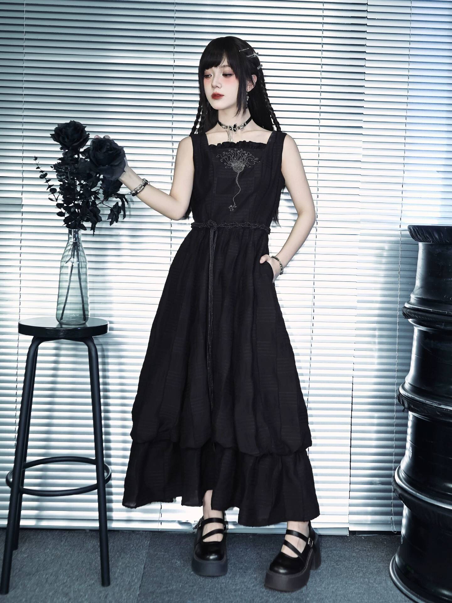 Novo Vestido Longo Preto de Du - Embroidery Vest avaliação e preço