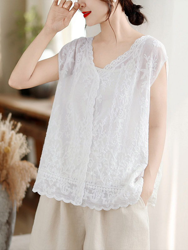 Colete Feminino de Verão Novo  - Embroidery Vest avaliação e preço