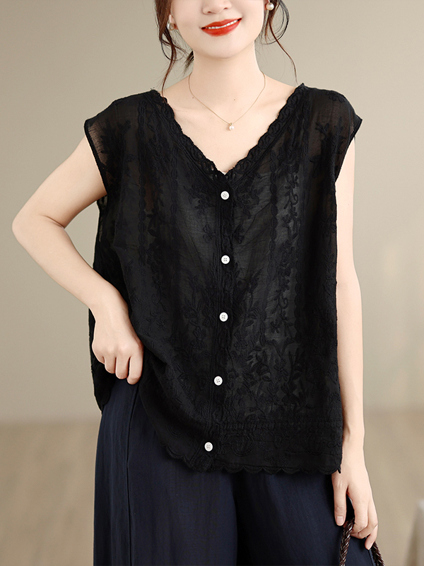 Colete Feminino de Verão Novo  - Embroidery Vest avaliação e preço