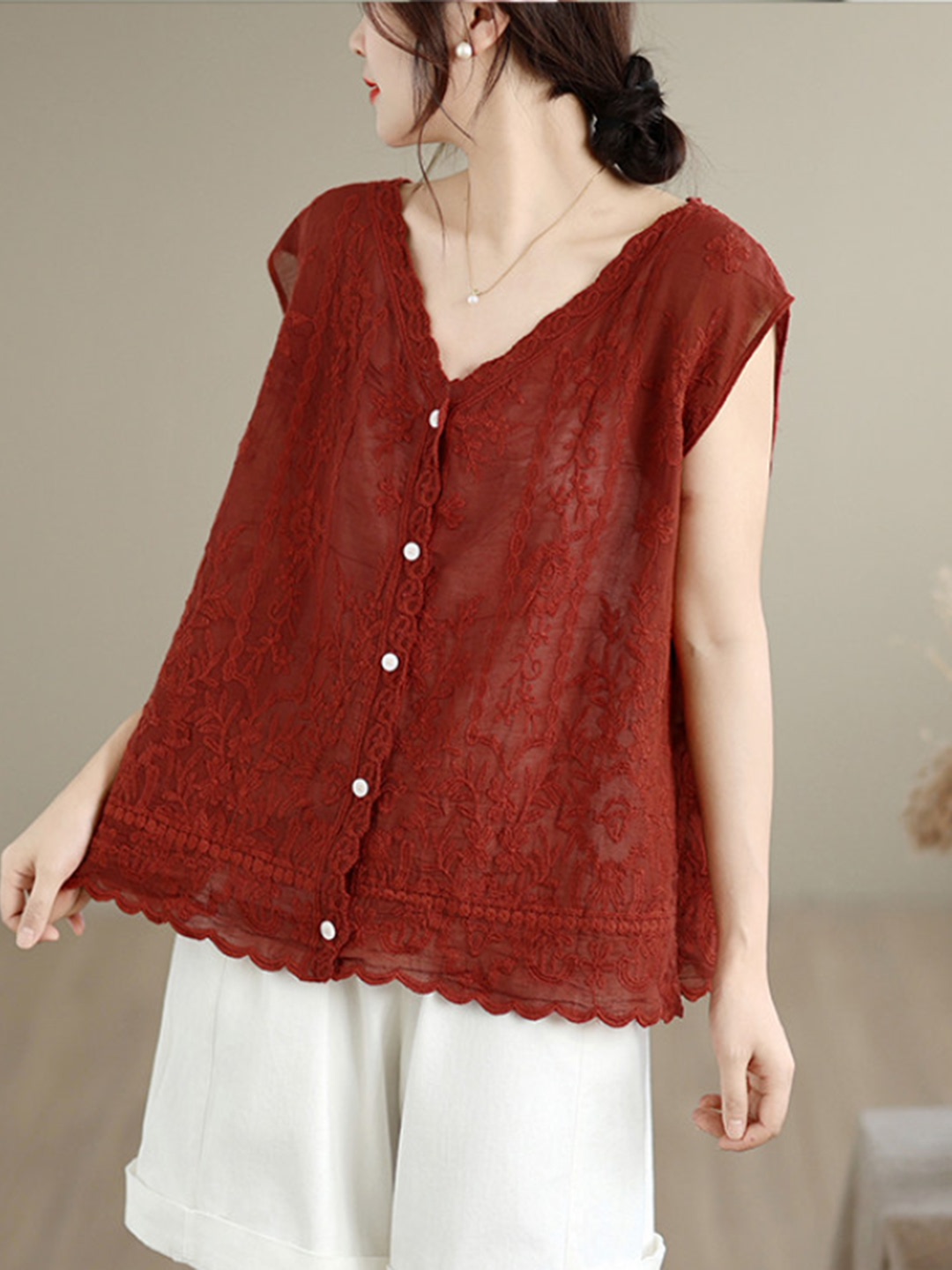Colete Feminino de Verão Novo  - Embroidery Vest avaliação e preço