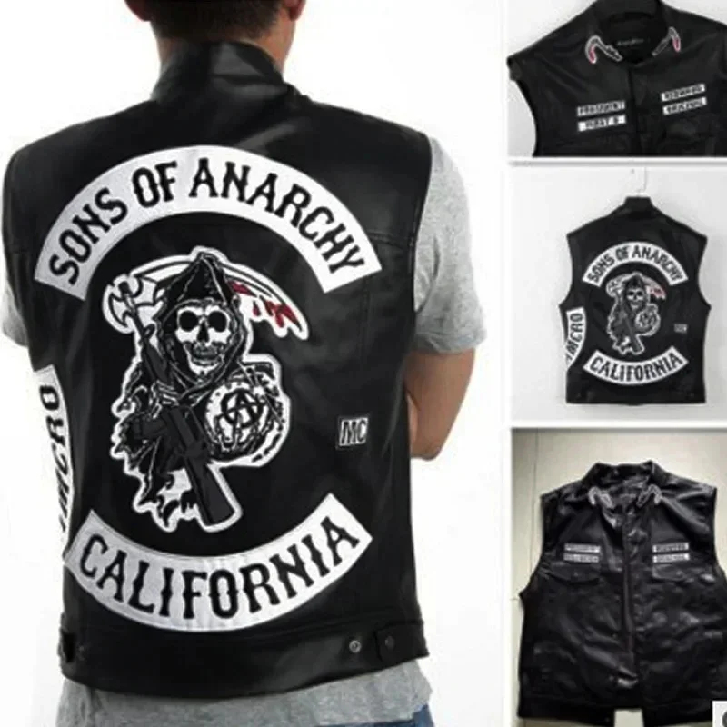 Colete Masculino de Couro PU A - Embroidery Vest avaliação e preço