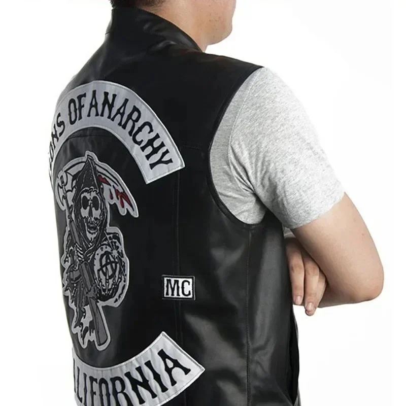 Colete Masculino de Couro PU A - Embroidery Vest avaliação e preço