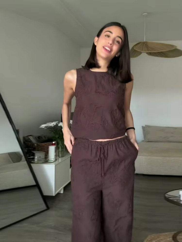 HH Mulheres Conjuntos de Calça - Embroidery Vest avaliação e preço