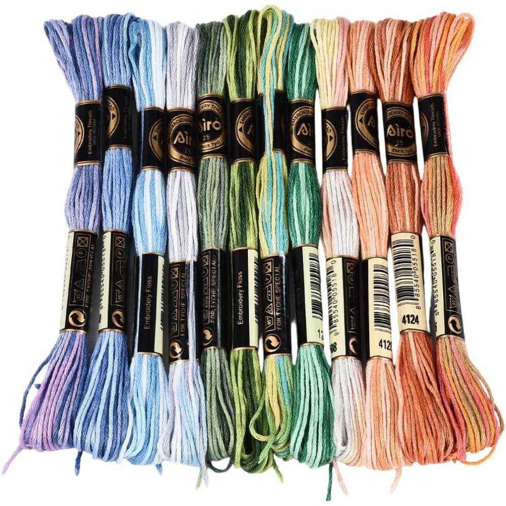 12 Meadas de Linha de Bordar p - Embroidery Stitch avaliação e preço