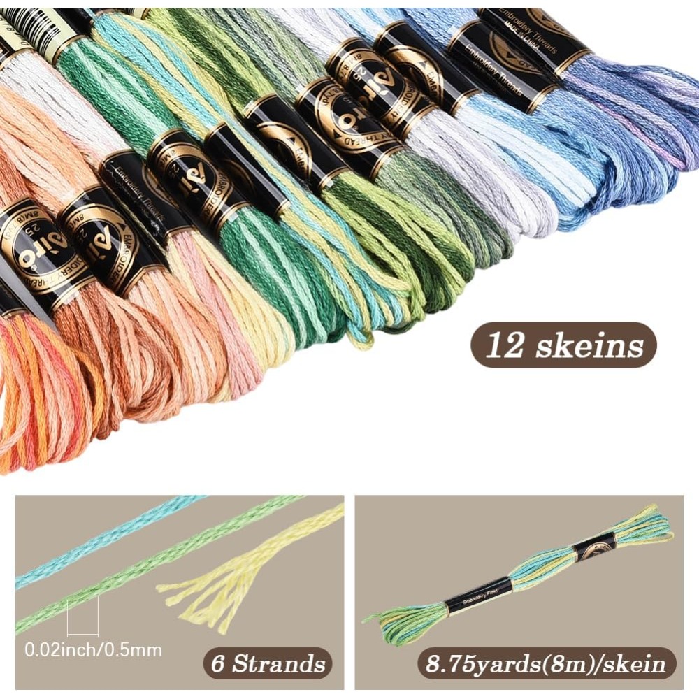 12 Meadas de Linha de Bordar p - Embroidery Stitch avaliação e preço