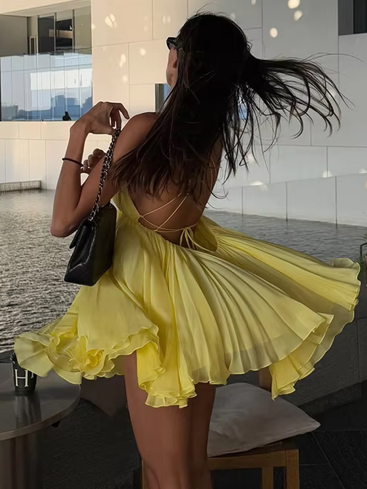 Estranho gato sem costas retal - Embroidery Yellow Dress avaliação e preço