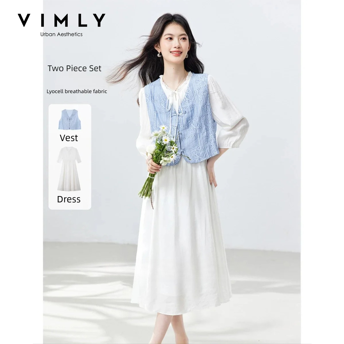 Conjunto Feminino VIMLY de Dua - Embroidery Vest avaliação e preço