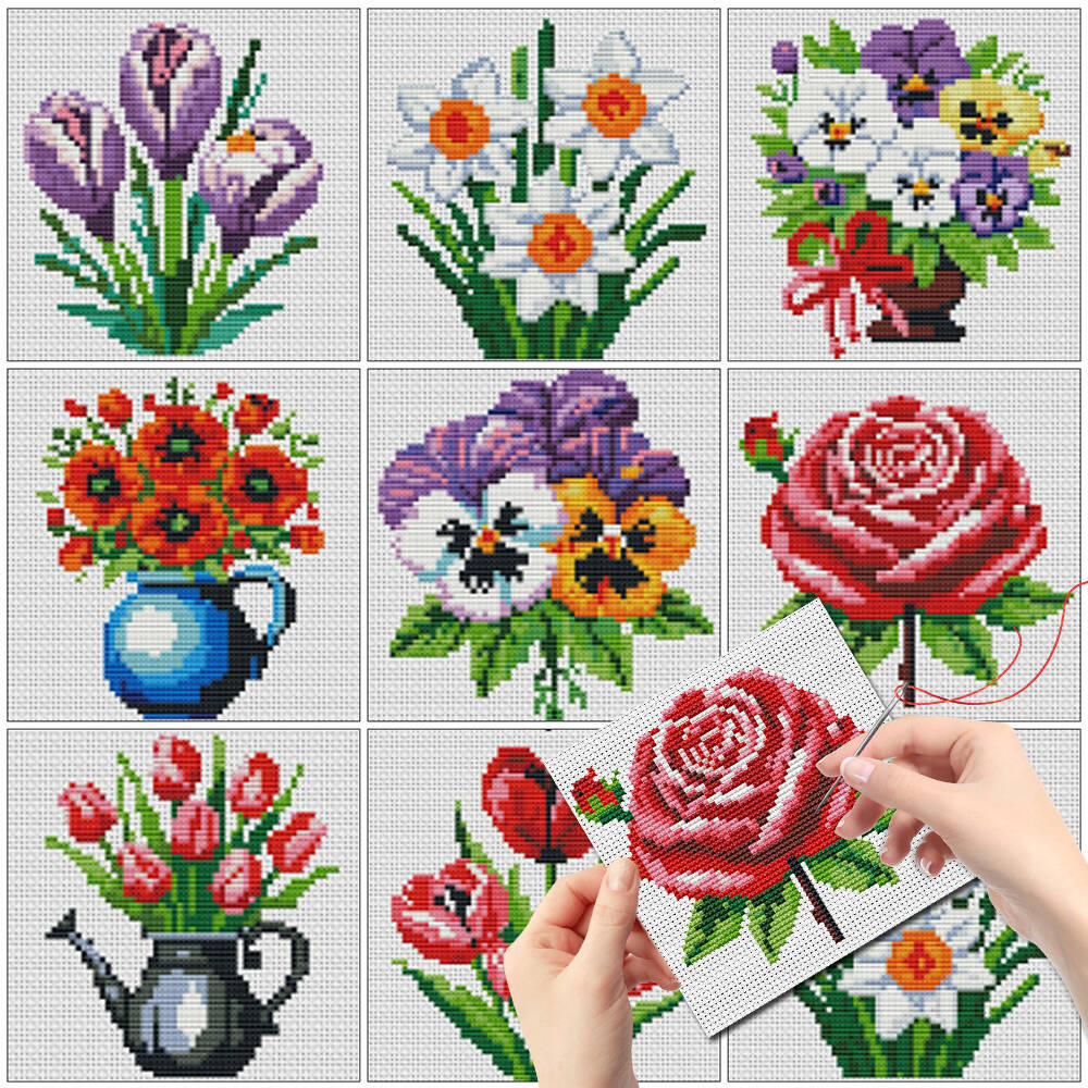 Evershine 8 peças Mini Ponto C - Embroidery Design Patterns Flowers avaliação e preço