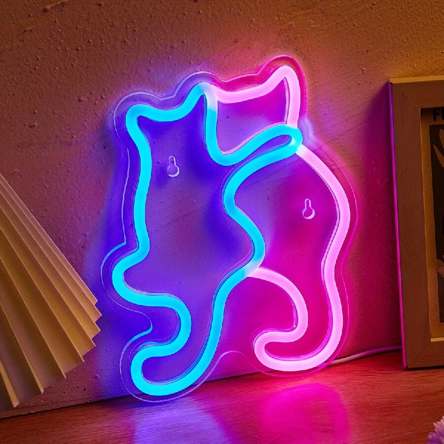 Anime Gato e Lua Sinal De Neon - Embroidery Studio avaliação e preço