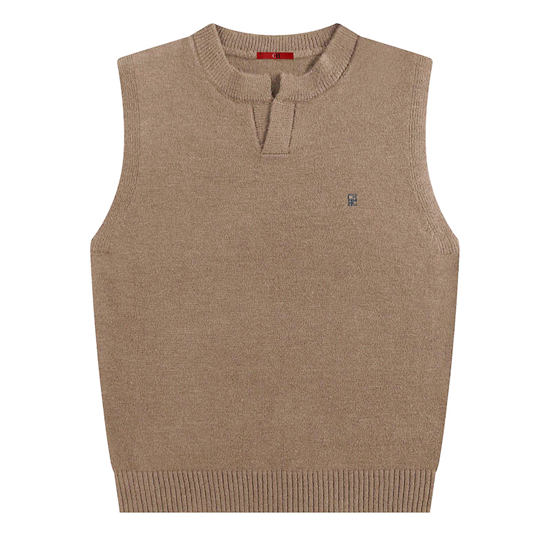 Colete Masculino de Tricô Sem  - Embroidery Vest avaliação e preço