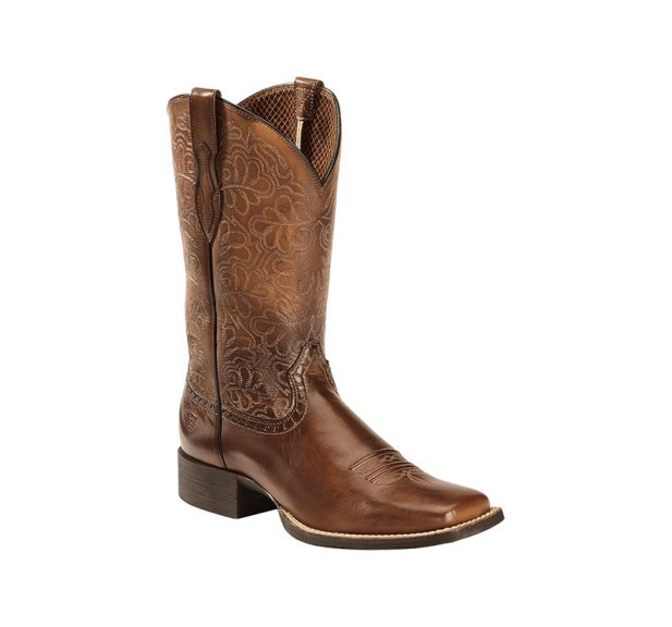 Botas de cowboy de couro marro - Embroidery Pattern avaliação e preço