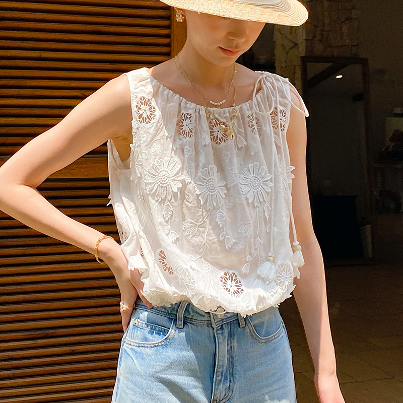 Blusa Feminina Estilo Boho Fra - Embroidery Eyelet avaliação e preço