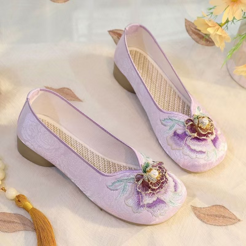 Sapatos femininos de tecido bo - Embroidery Canvas avaliação e preço