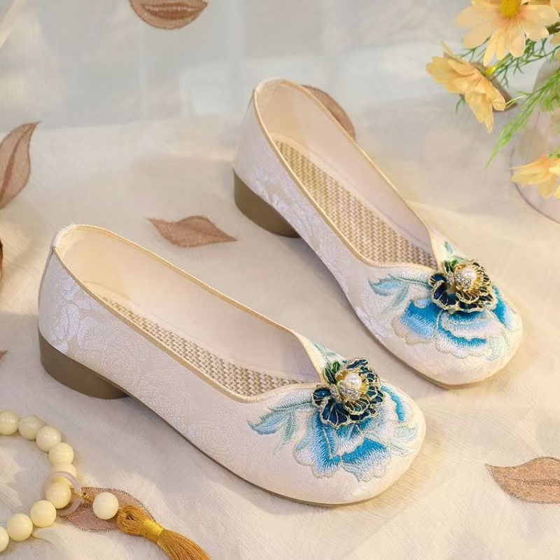 Sapatos femininos de tecido bo - Embroidery Canvas avaliação e preço