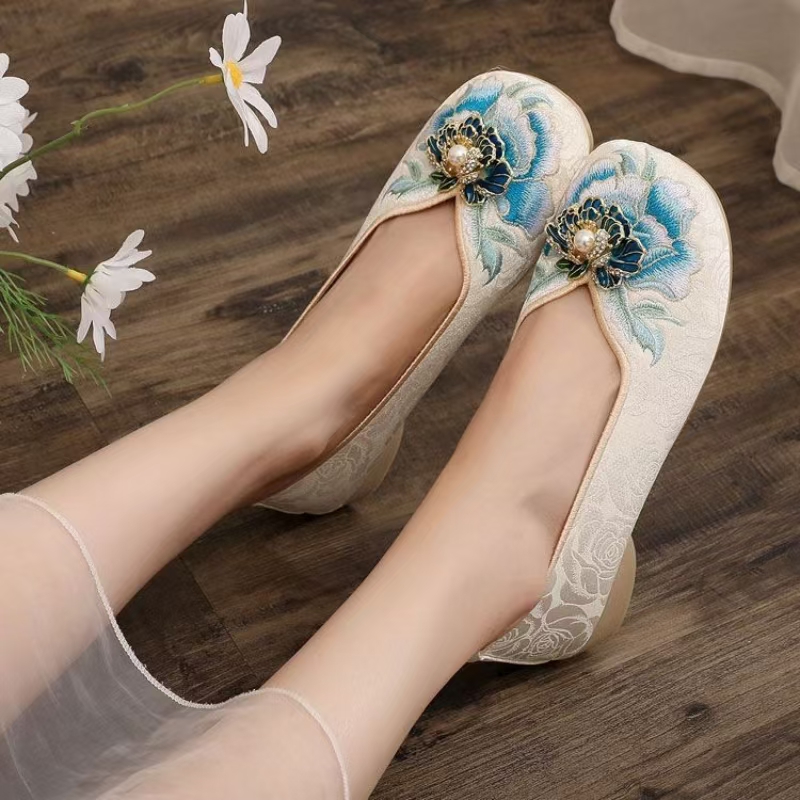Sapatos femininos de tecido bo - Embroidery Canvas avaliação e preço